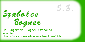 szabolcs bogner business card